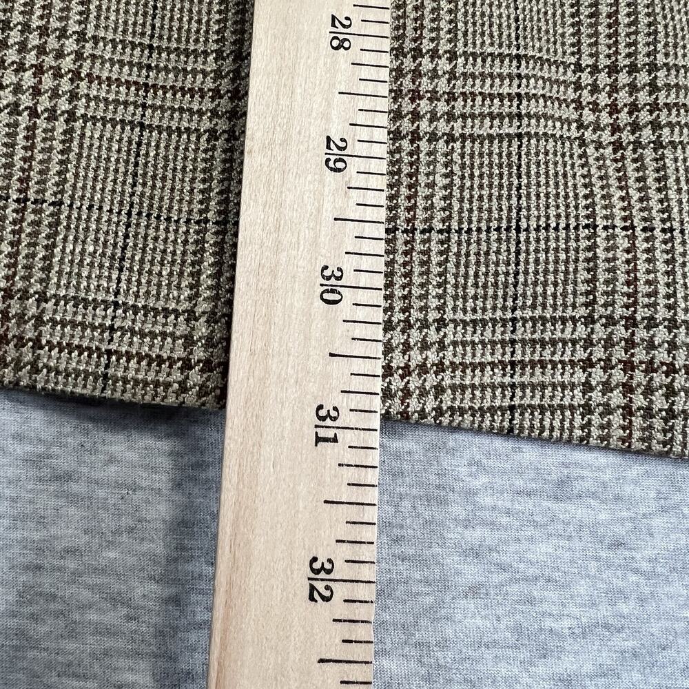 Vintage Bill Blass Glen Check Sports Jacket Blazer Mens 42 Tan Silk Blend - Picture 14 of 16